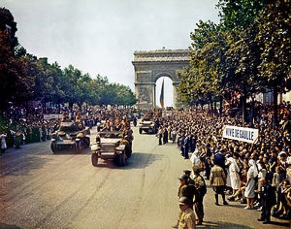 Crowds Of French Patriots line The Champs Elysees Edit2